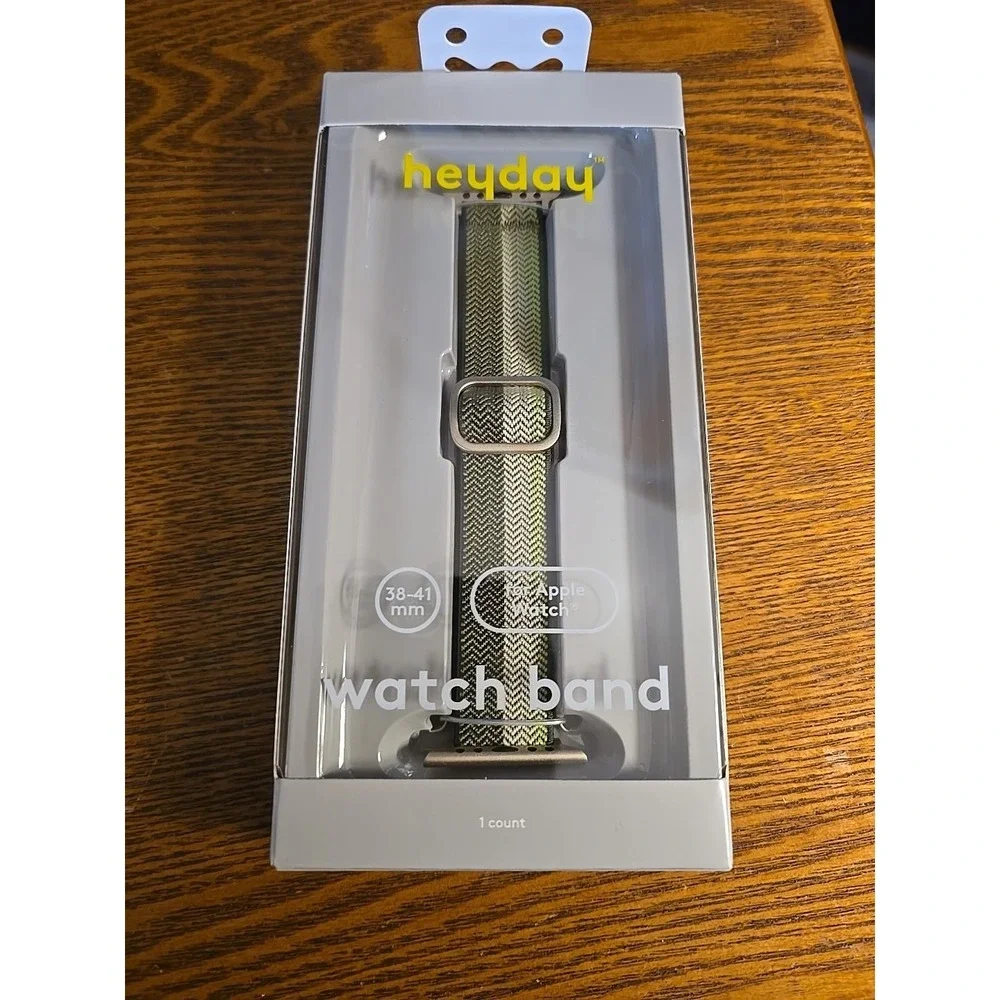 Heyday‎ Watch Band For Smart Watch 38-41mm Sage Olive Green Stripe Knit NEW