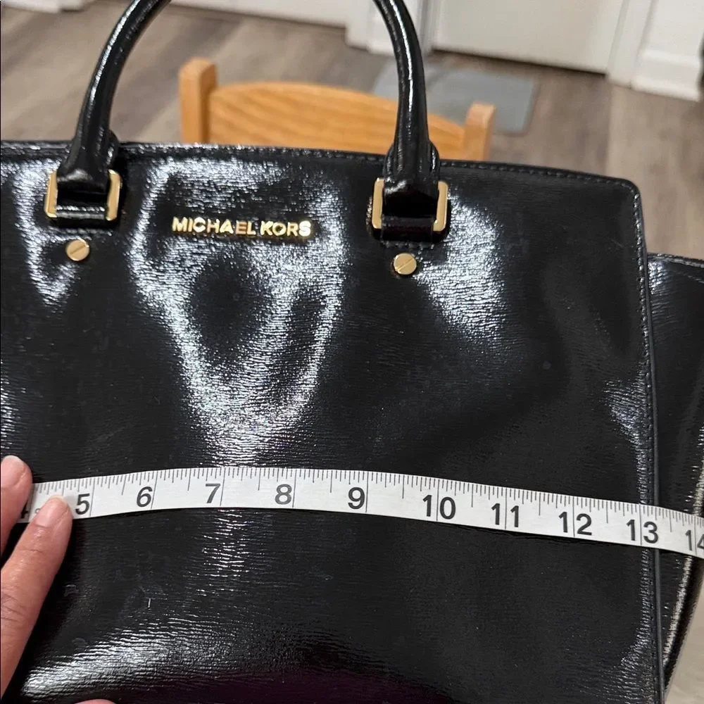 Michael Kors Shiny Black Satchel