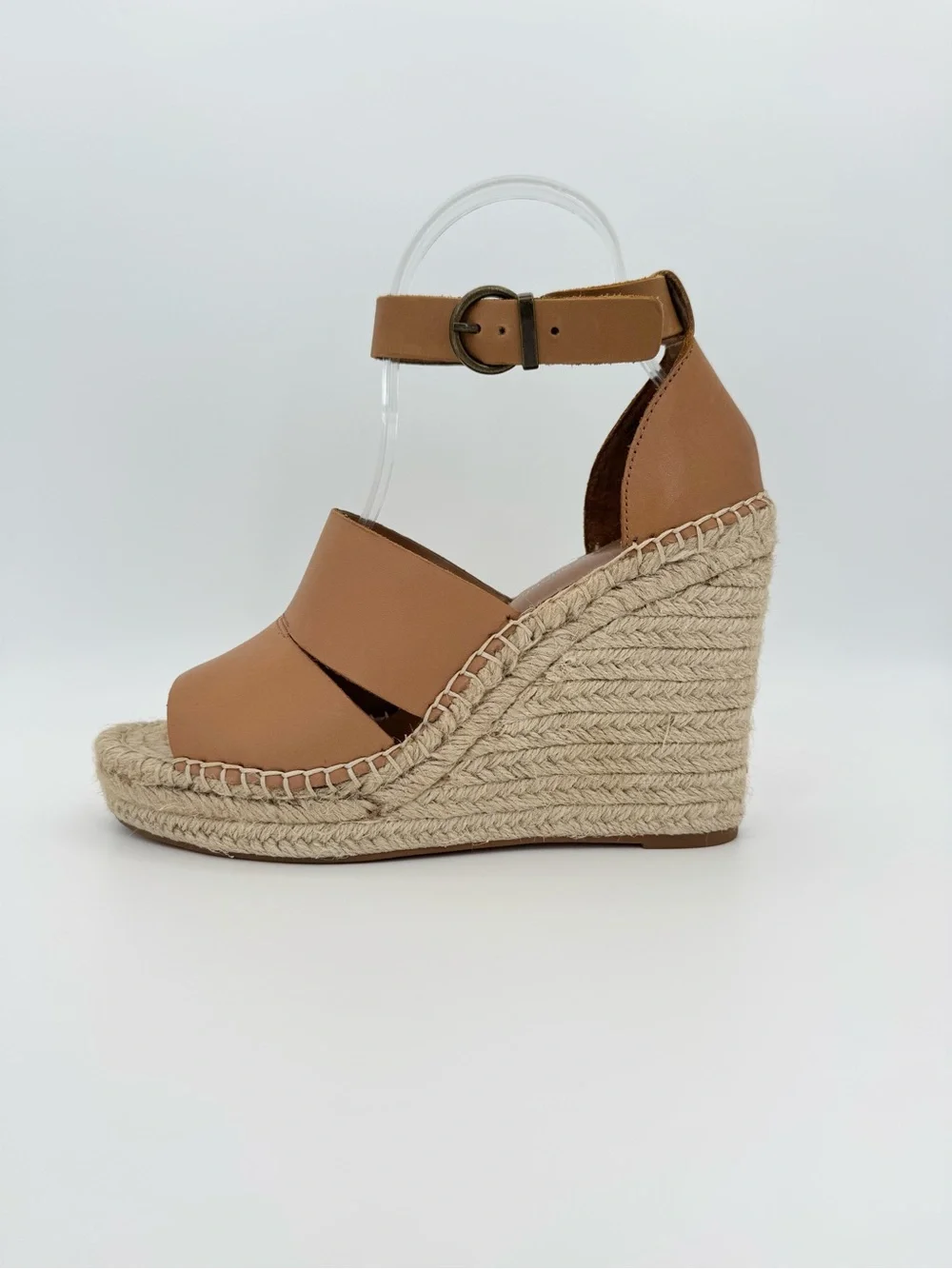 TREASURE & BOND Sannibel Wedge Sandals 7.5 Tan Leather Espadrille Platform