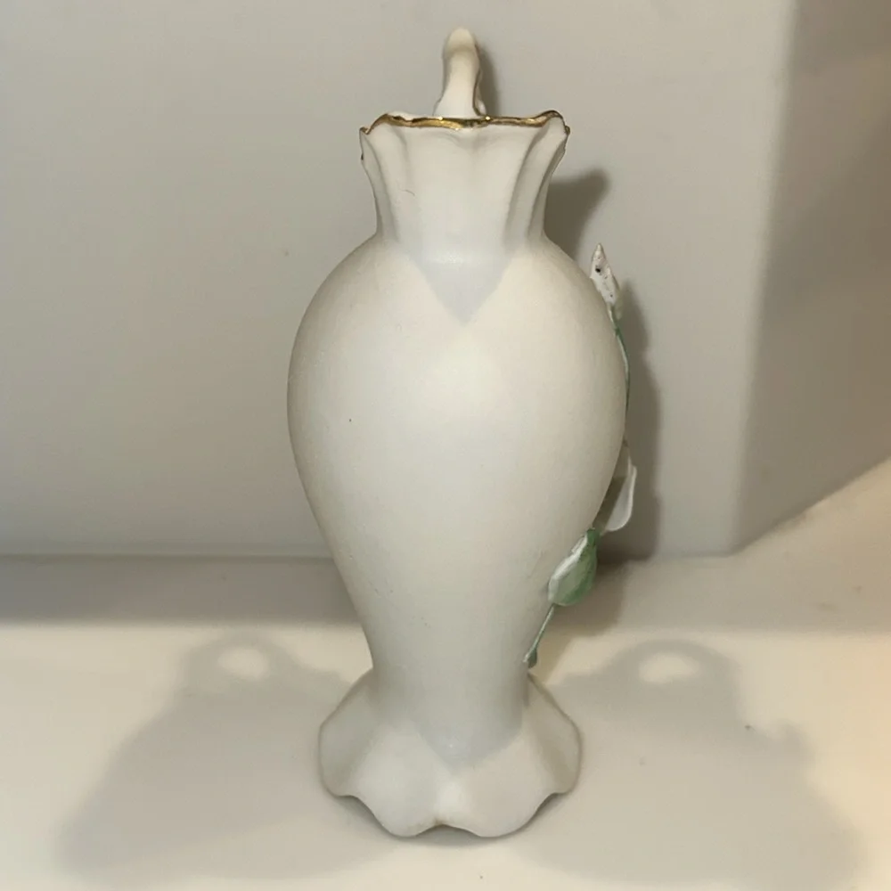 NORCREST Japan VINTAGE Ceramic “Spring Pansy” 4” Gold Trim Bud Vase