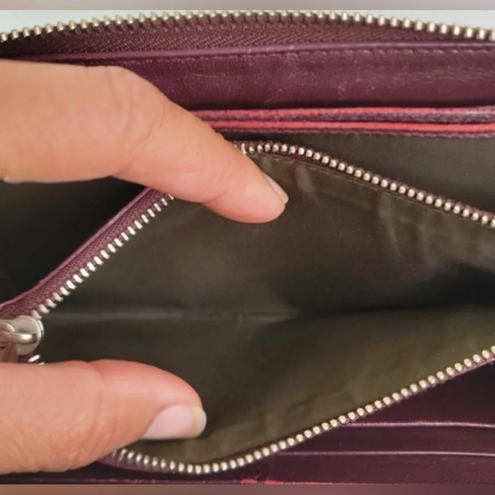 Christian Dior Bordeaux Trotter Patent Leather Long Zippy Wallet