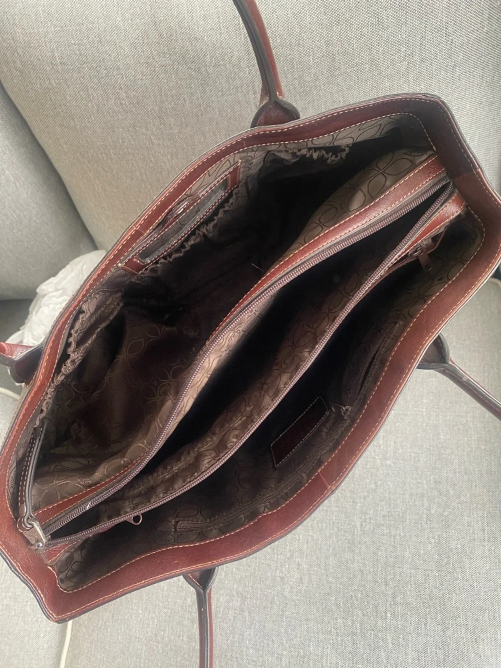 Fossil brown leather business shoulder bag long live vintage since 1954