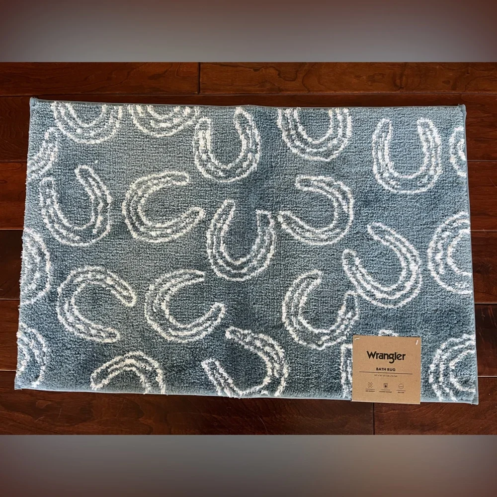 Wrangler Denim Blue Horseshoe Bath Mat