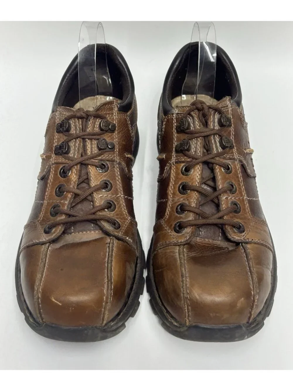 GBX Billiard Mens Shoes 12 Brown Leather Chunky Oxford Casual Shoes Lug Sole Y2K