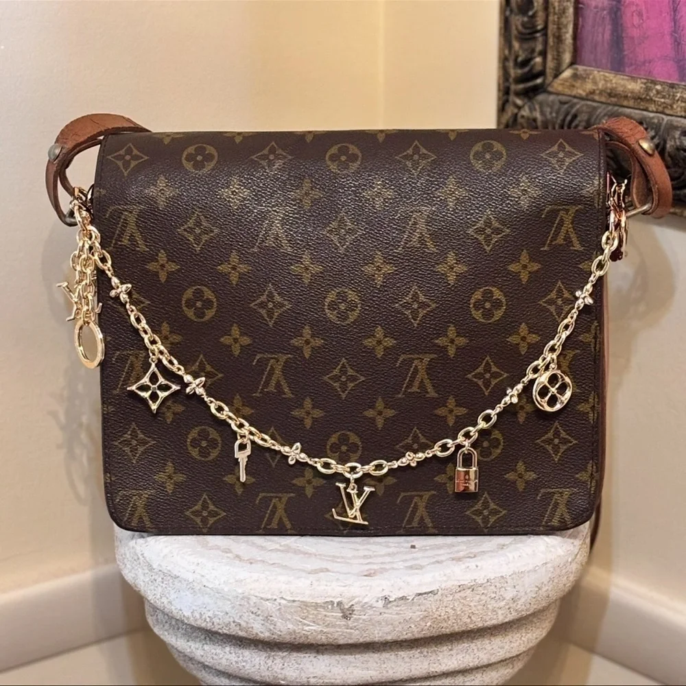 Louis Vuitton Cartouchiere shoulder crossbody bag classic Monogram canvas COA