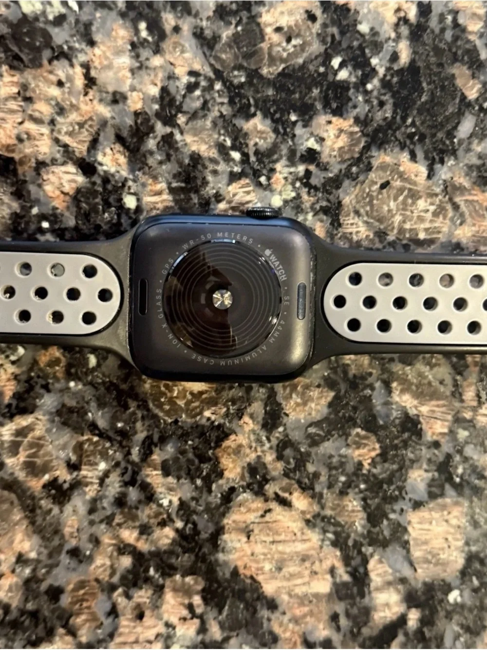 Black Apple Watch SE 44mm with Ventilated Silicone Band