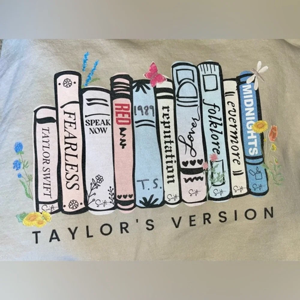 Taylor Swift Albums Taylor's Version Sweatshirt 2XL Beige Oversized Baggy