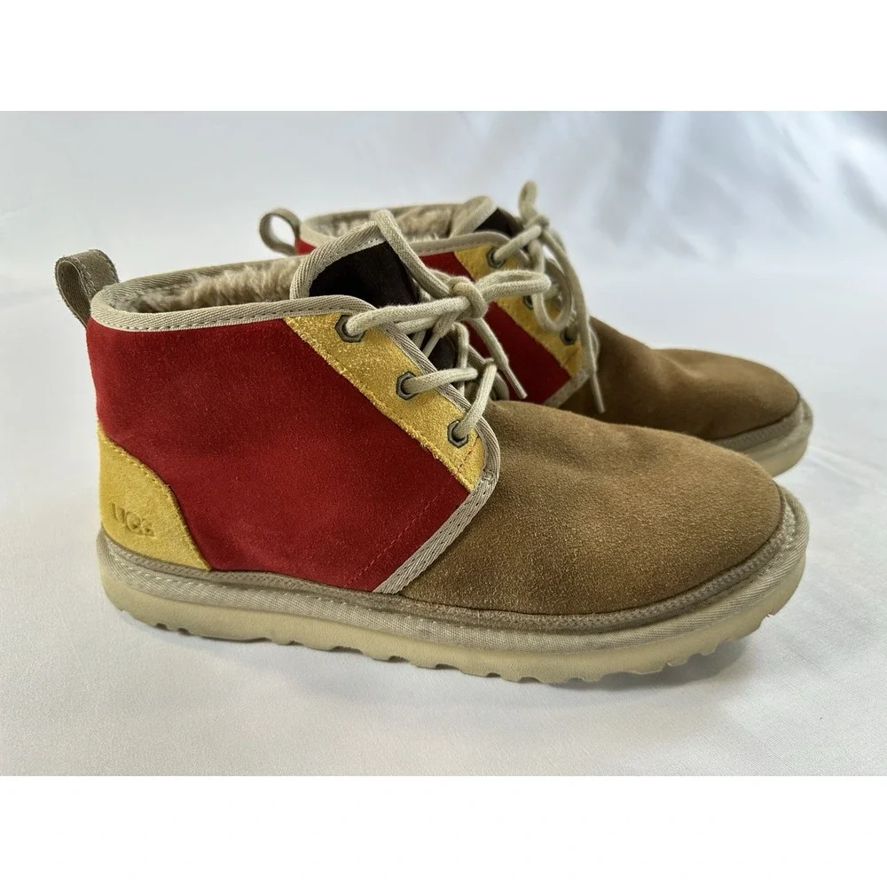 UGG Neumel Mashup Boots Men Sz 10 Brown Red Suede Chukka Ankle KC Chiefs