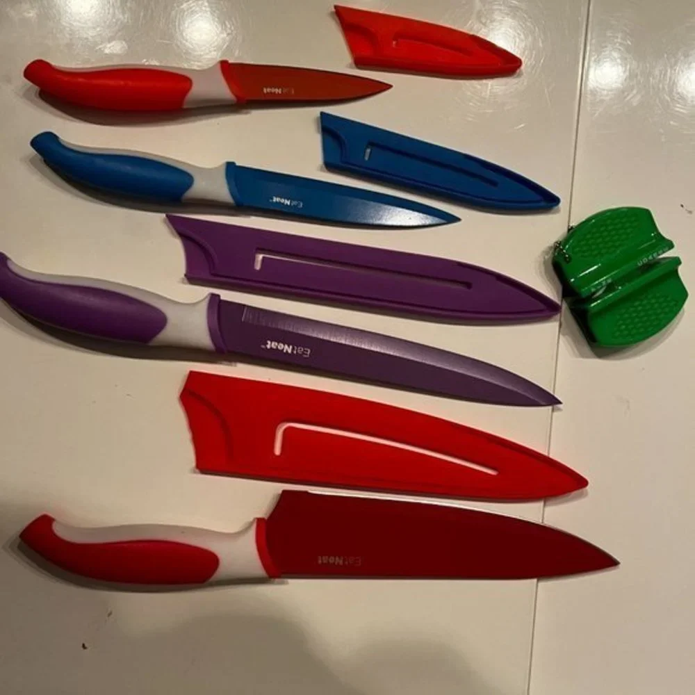 Knife Set ‎ - Knives & Sharpener (Multi-Colored by Eat Neat)