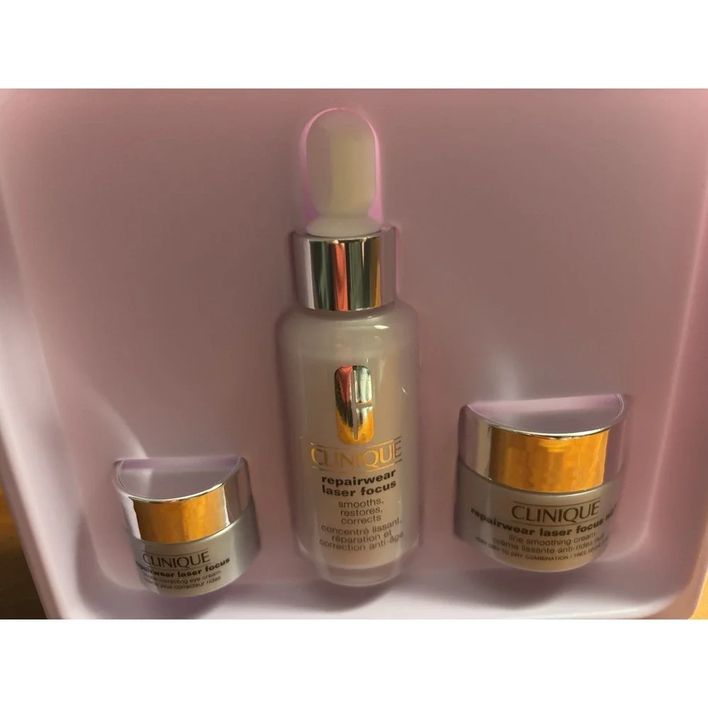 CLINIQUE REPAIRWEAR Power Players Set- Serum, Eye And Night Creams Nib‎
