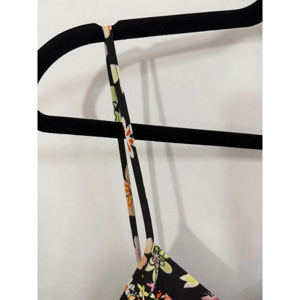 Womens Black Floral Spaghetti Strap Babydoll Lingerie Nightie XL Coquette‎