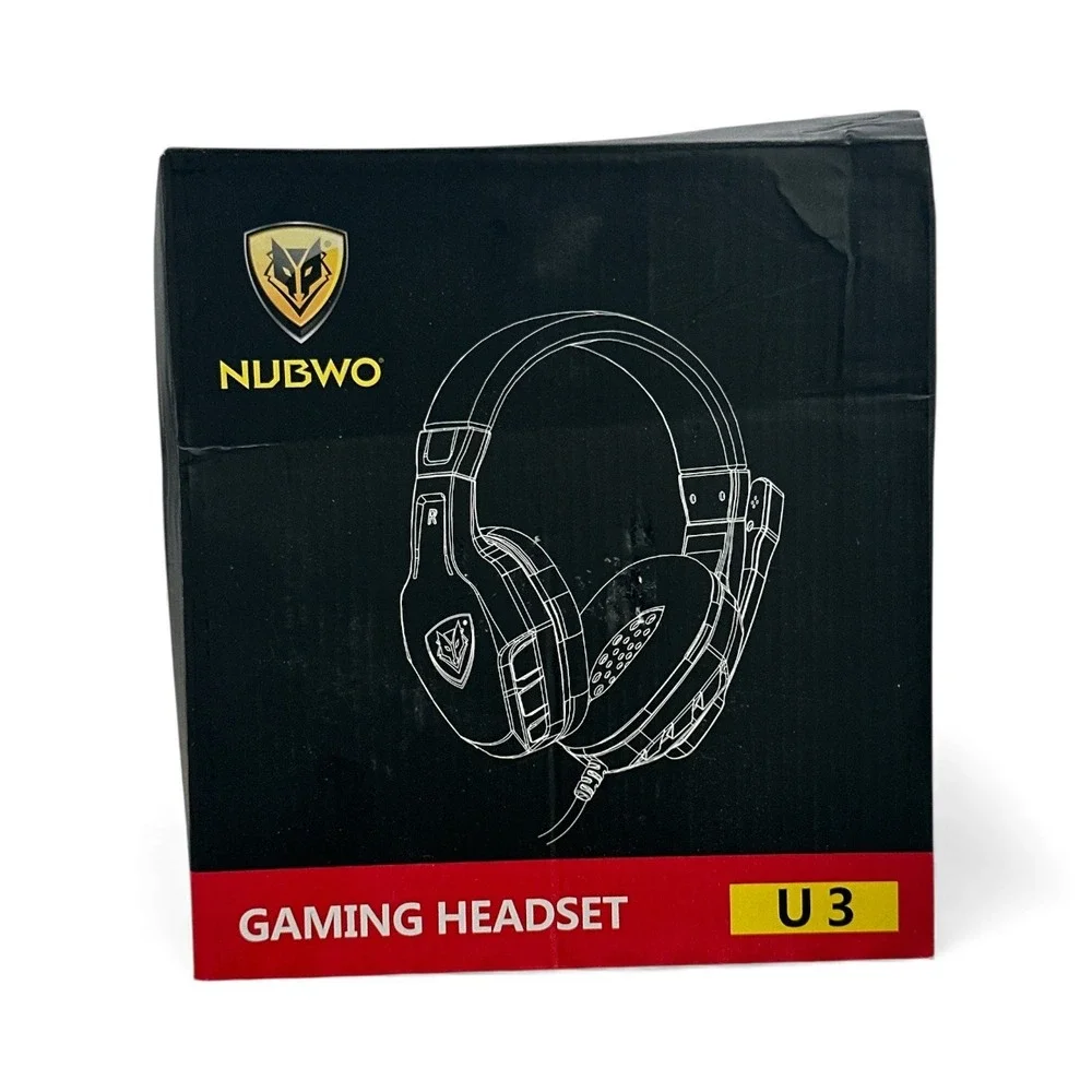 NUBWO U3 Gaming Headset Phone Microphone Adjustable Volume‎ Mute Black Red