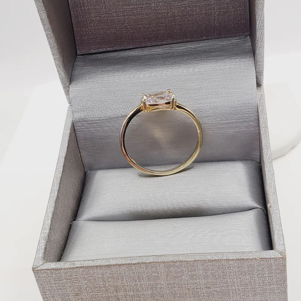 Pear Cut Bypass Ring | 925 Yellow Gold Plated Sterling Silver