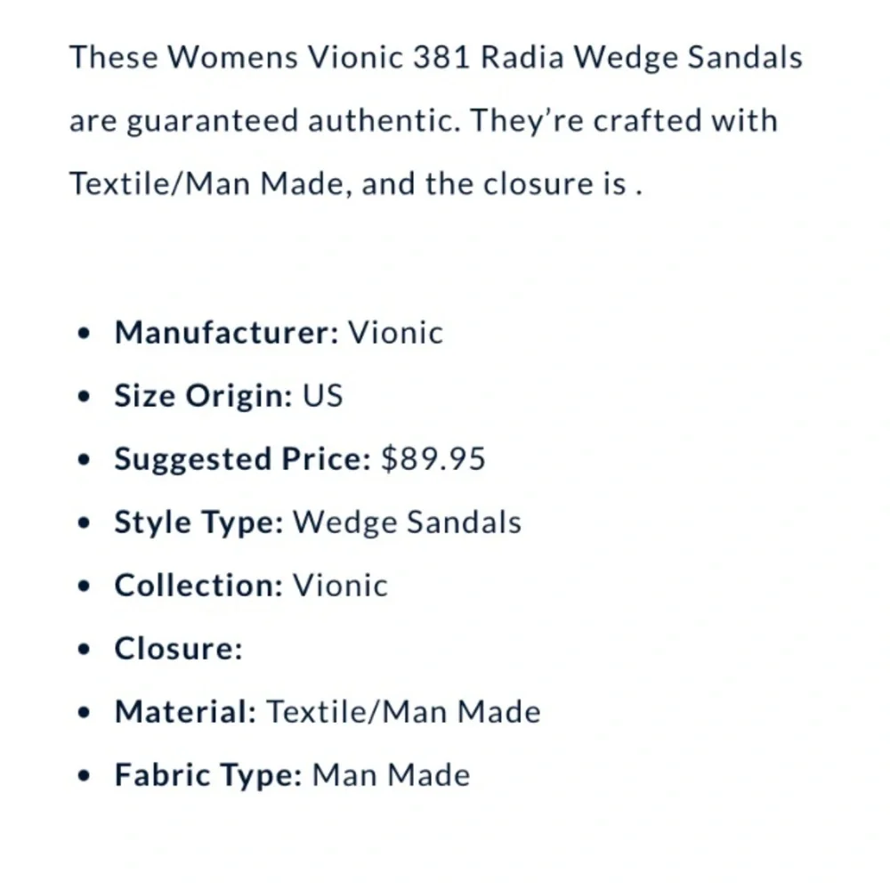 Vionic women’s size