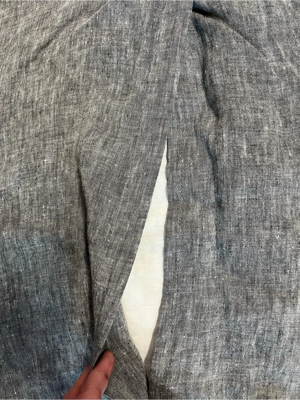 West Elm 100% Linen Stripe standard Shams pillocase pocket gray white