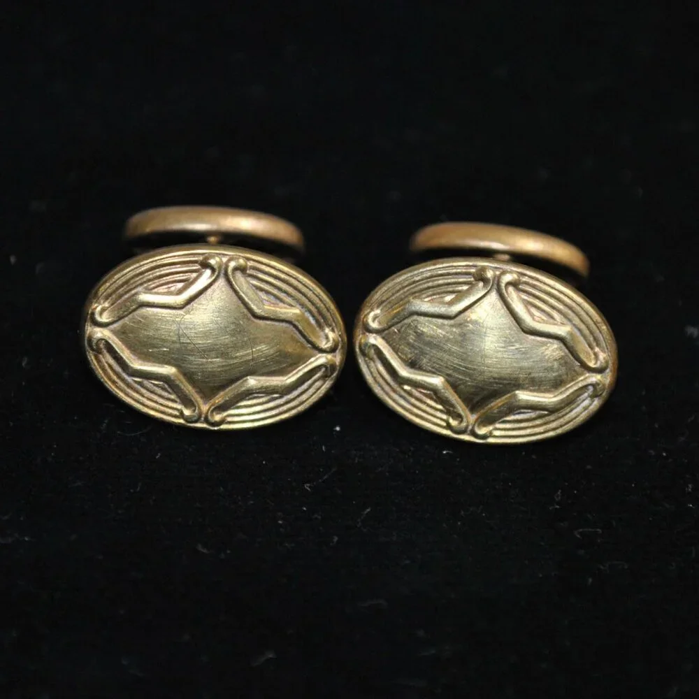 Antique Oval Cufflinks with Unique Design