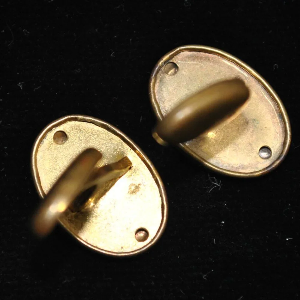 Antique Oval Cufflinks with Unique Design