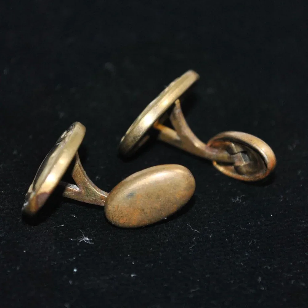 Antique Oval Cufflinks with Unique Design