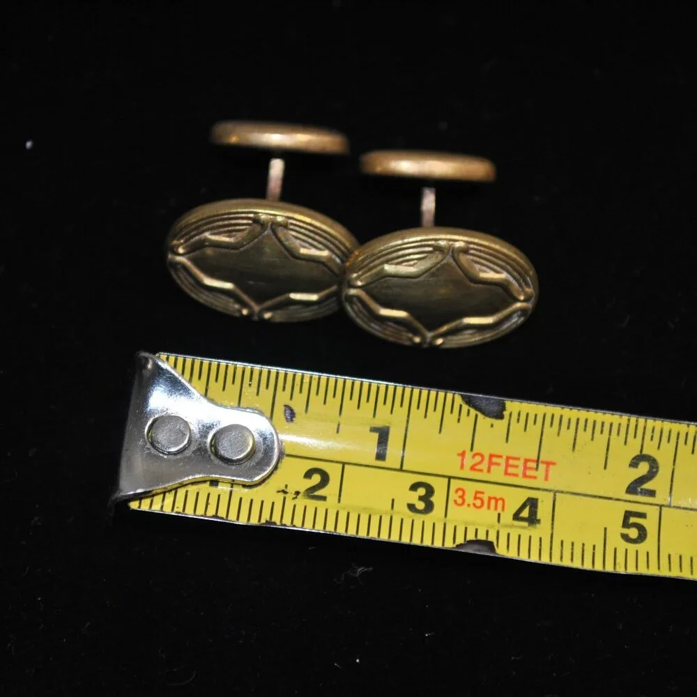 Antique Oval Cufflinks with Unique Design
