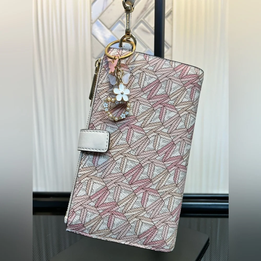 Michael Kors Adele Logo Smart Wallet and Hearts Butterfly Bag Charm