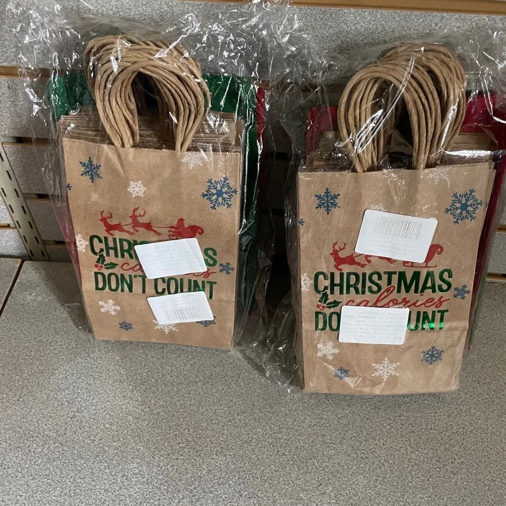 40 piece set Christmas Gift Bags Kraft‎ Paper Holiday Party Favor Treat Bags