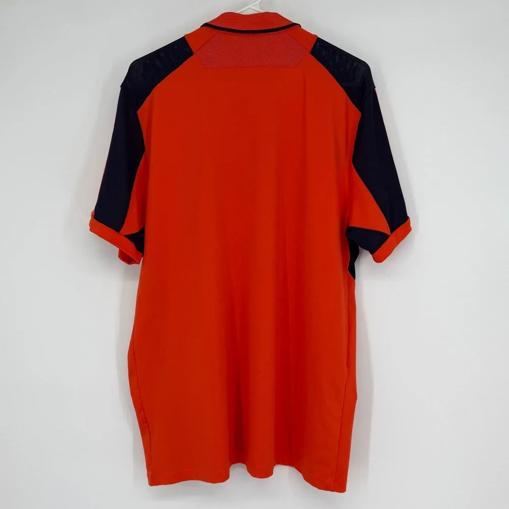 RLX Ralph Lauren Mens Polo Orange‎ Navy Performance Golf Shirt Size M