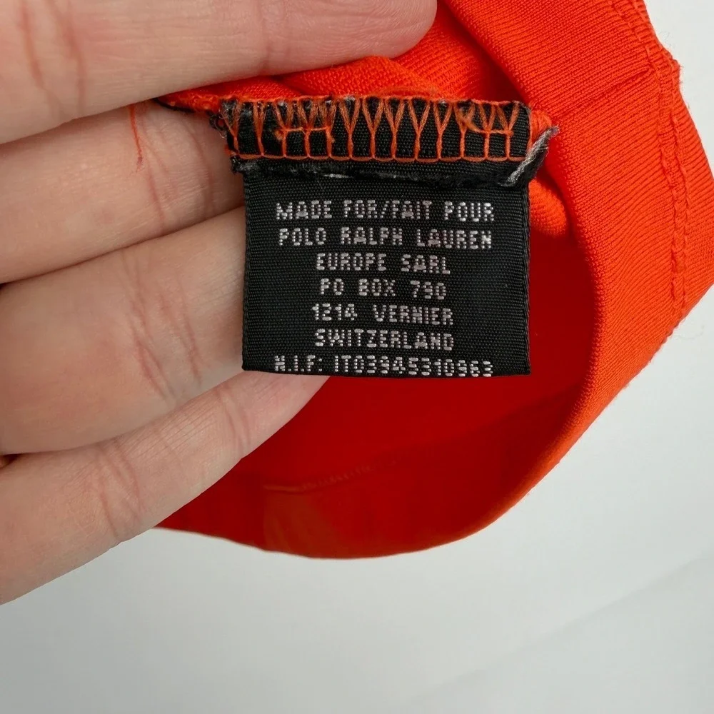 RLX Ralph Lauren Mens Polo Orange‎ Navy Performance Golf Shirt Size M