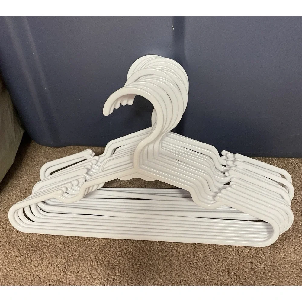 Baby Toddler Children's Plastic Clothing Hangers White Set Of‎ 16