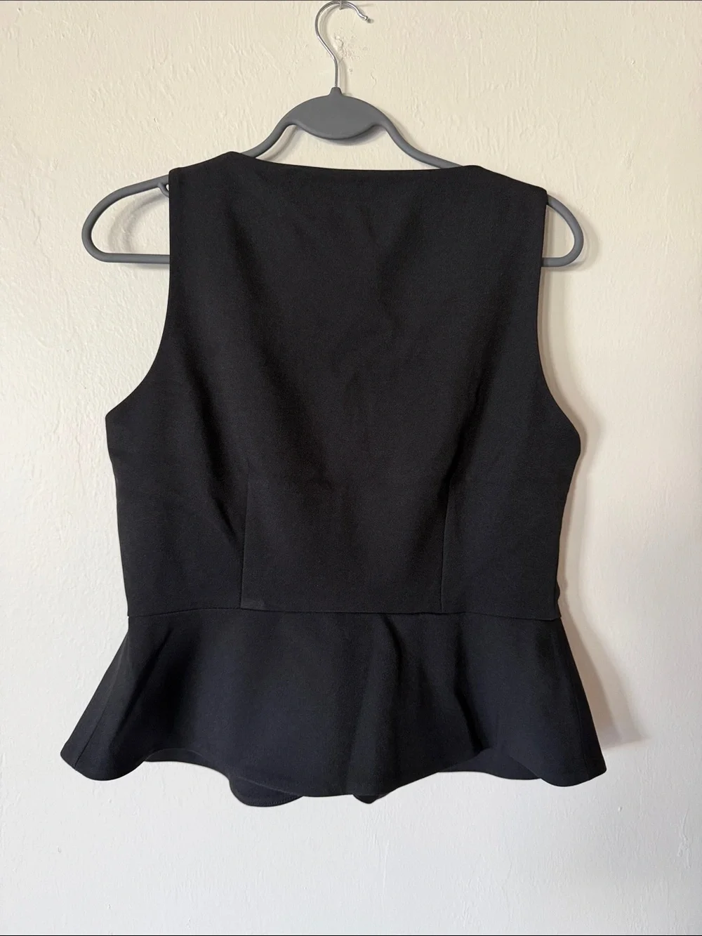Reaction Kenneth Cole -Black Sleeveless Button Front Peplum Vest