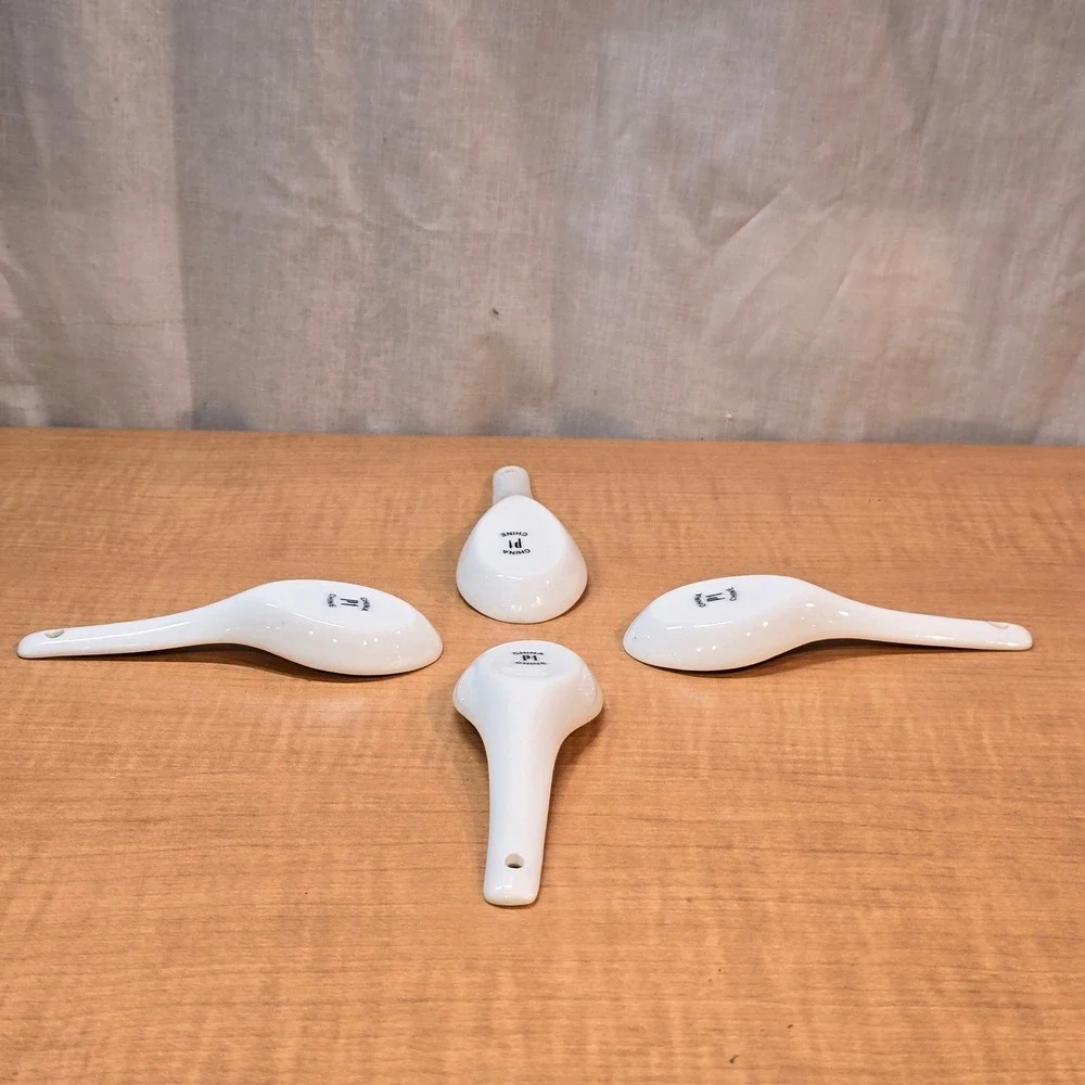 4 Saki Spoons Pier 1 China White Serving Spoon Liquid Display‎