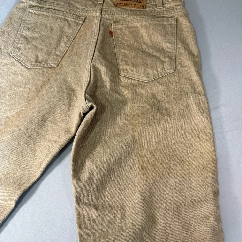 Vintage Levi’s‎ 550 Orange Tab USA Made Jeans 36x34 Fits 36x32 Beige 90s