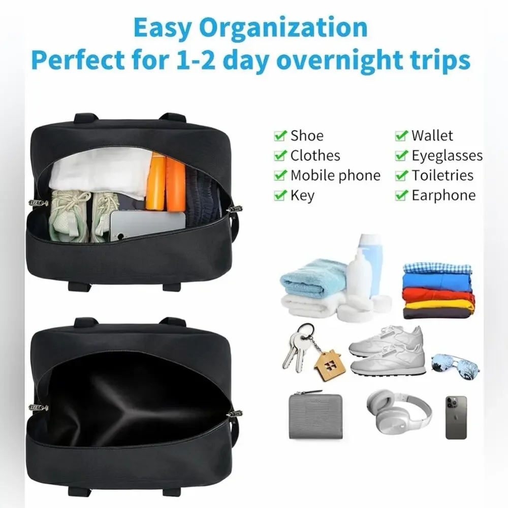 NWOT Small Gym Bag 14 inch lightweight Carry On Mini Duffel Bag Black