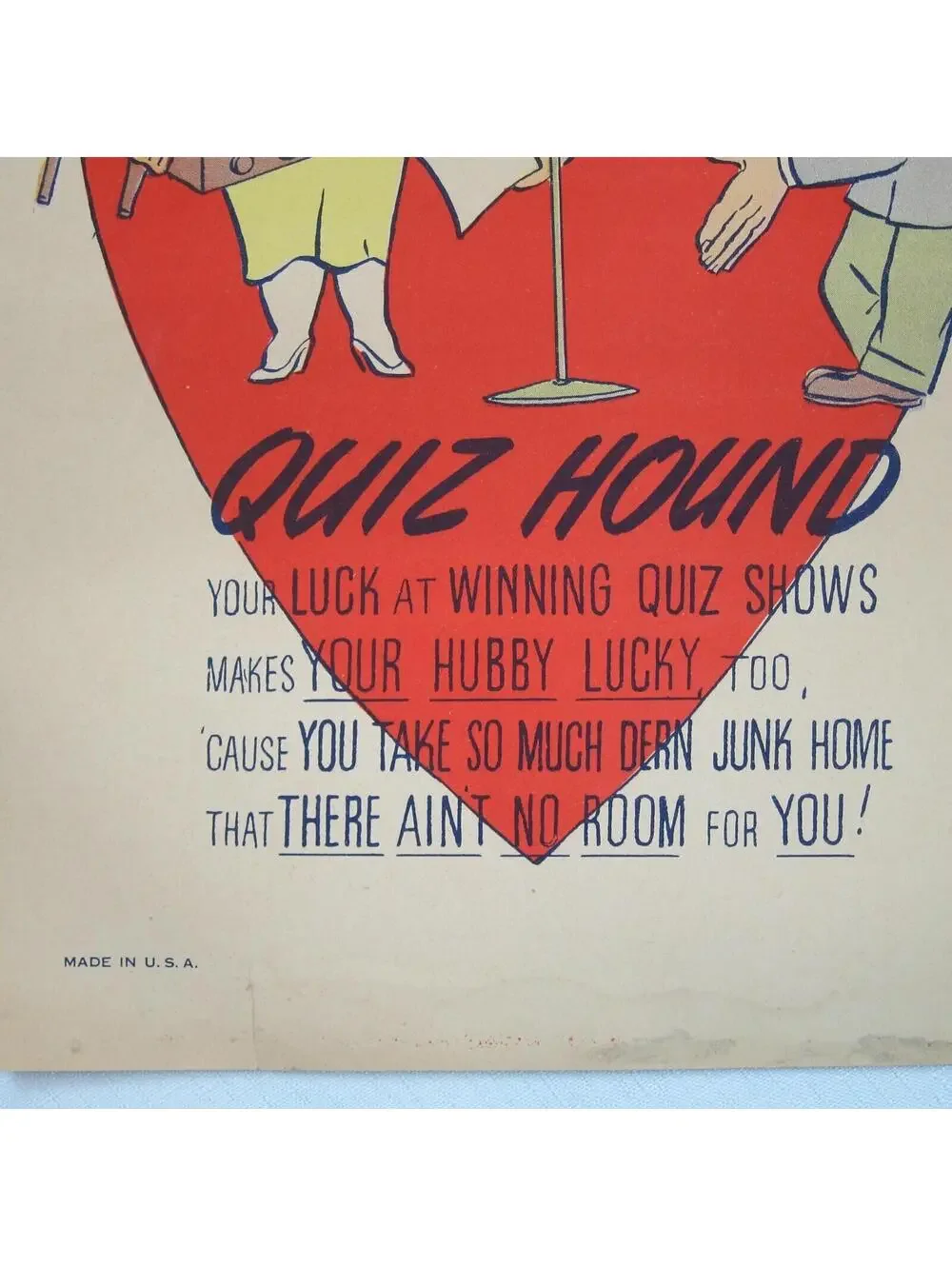 Vintage Vinegar Valentine Quiz Hound Penny Dreadful Sarcasm Insult Poem Ephemera