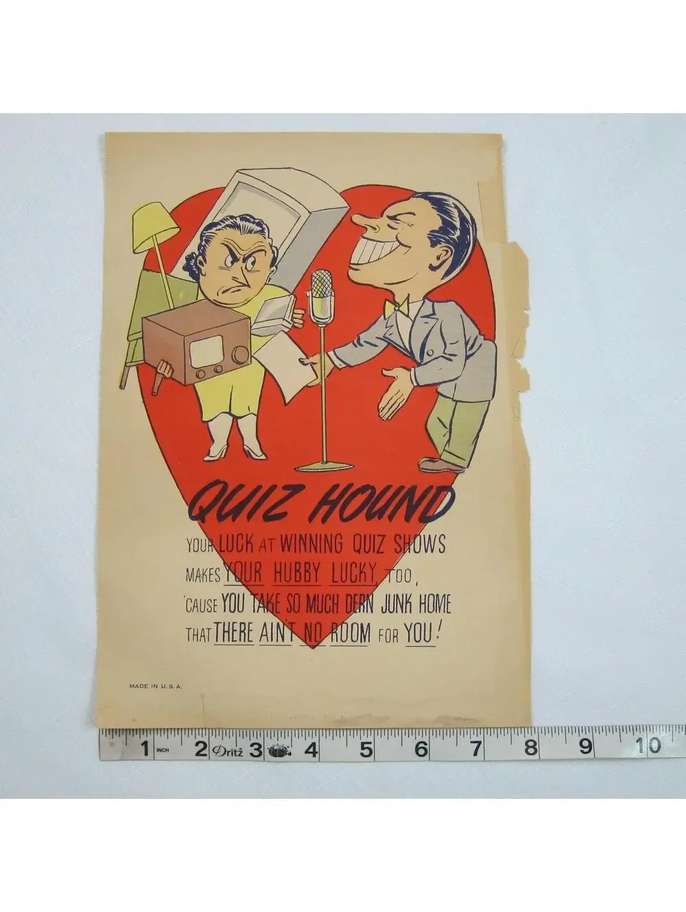 Vintage Vinegar Valentine Quiz Hound Penny Dreadful Sarcasm Insult Poem Ephemera