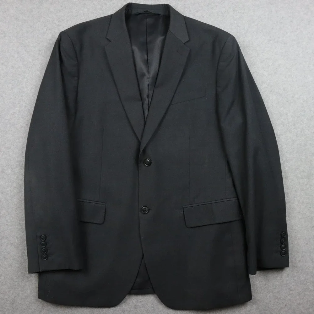 Perry Ellis Blazer Mens 42 Short 2-Button Suit Jacket Coat Business Formal Gray