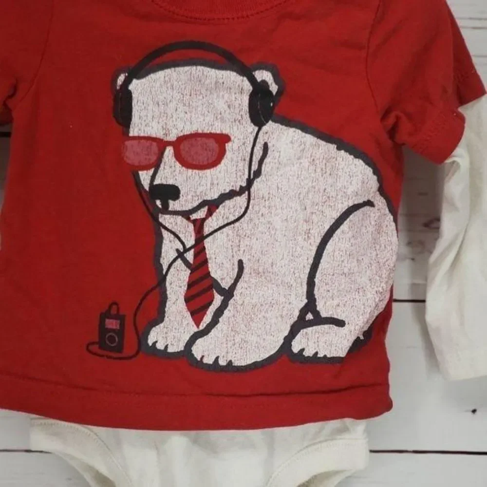 Old Navy Polar Bear Music Infants‎ 12/18 Bodysuit