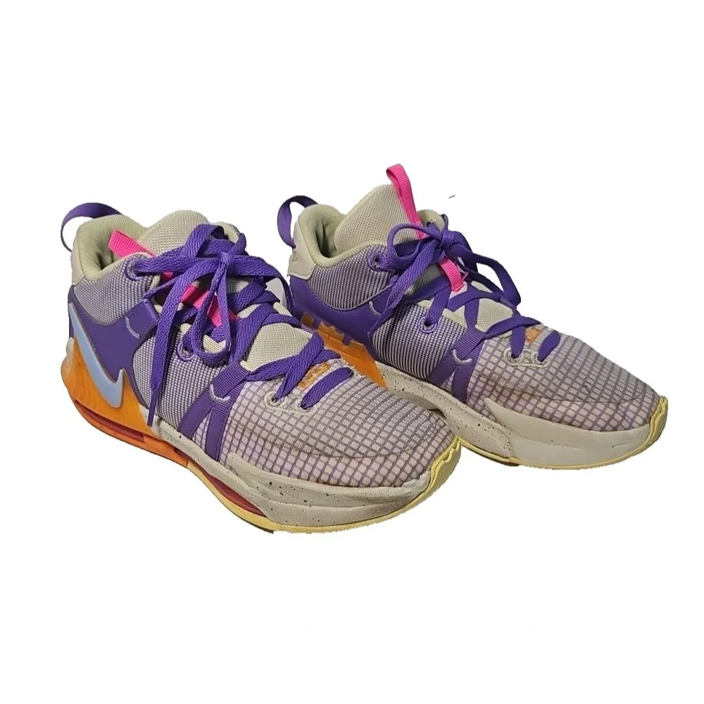 NIKE LEBRON WITNESS 7 SHOES SIZE 5Y YOUTH‎ GRAPE ORANGE
