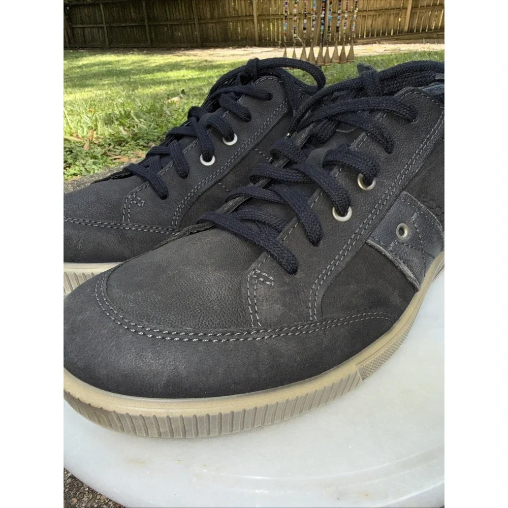 Ecco Shoes Men US 13 Black Leather‎ Oxford Lace Up Shoes Sneaker Driving Shoe