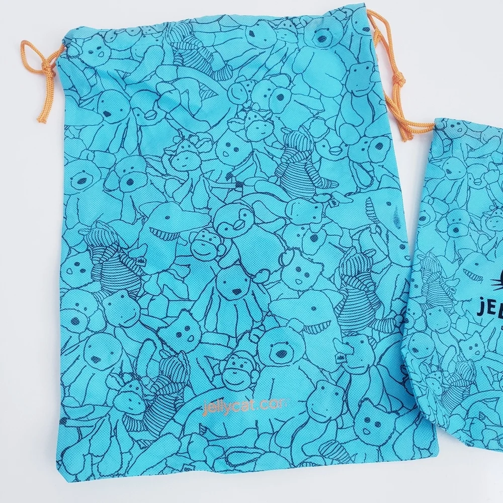 Jelly Cat Drawstring Set Of 2 Gift Bags
