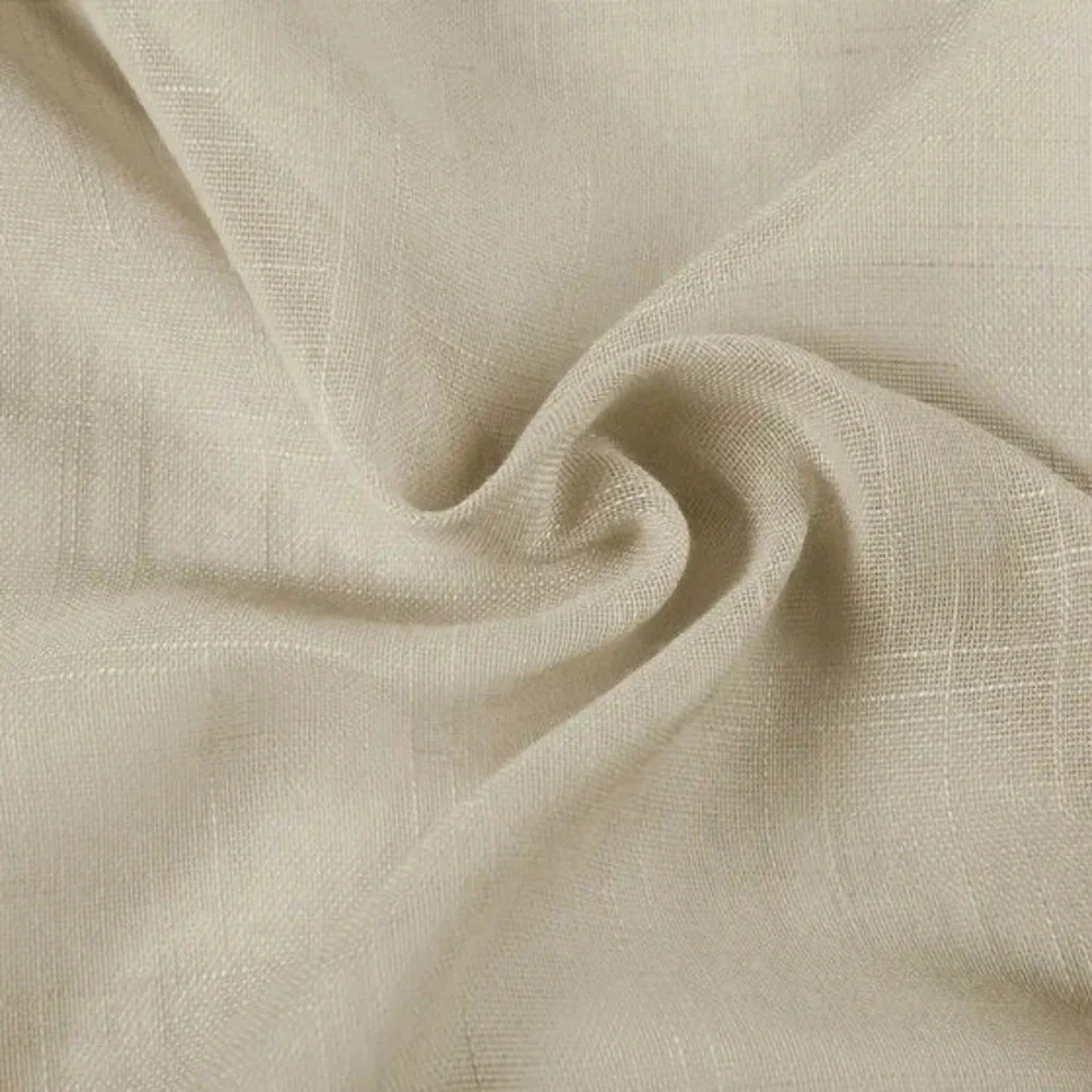 TwoPages Flynn Airy Light Linen Sheer Curtain Pleated Light Brown (1) 52