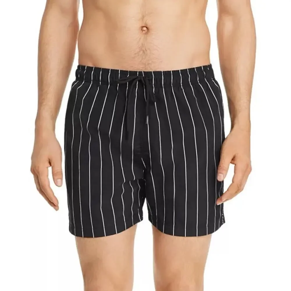 Solid & Striped Black White Pinstripe Lined Swim Trucks Men’s Size XXL