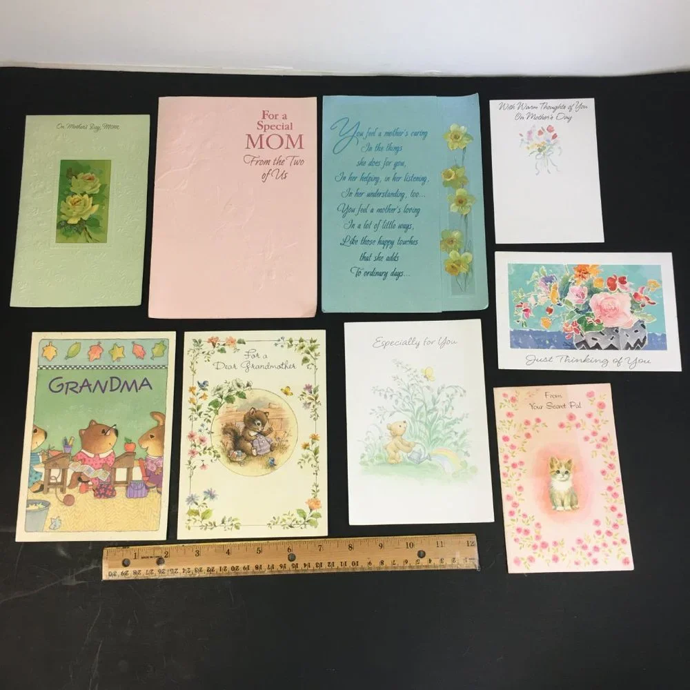 9‎ Vintage USED Mother's Day Greeting Cards Mom Grandmother Repurpose Upcycle