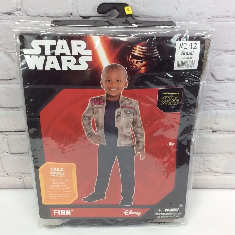 Disney Star Wars Finn Costume Boys Size S(4-6) Cosplay Theatrical Halloween NIP