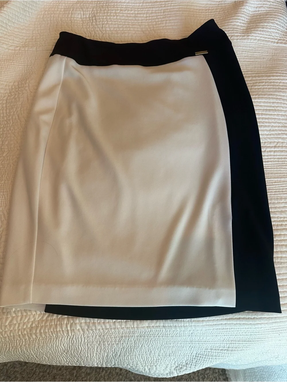 Joseph Ribkoff Black and White Colorblock Pencil Skirt