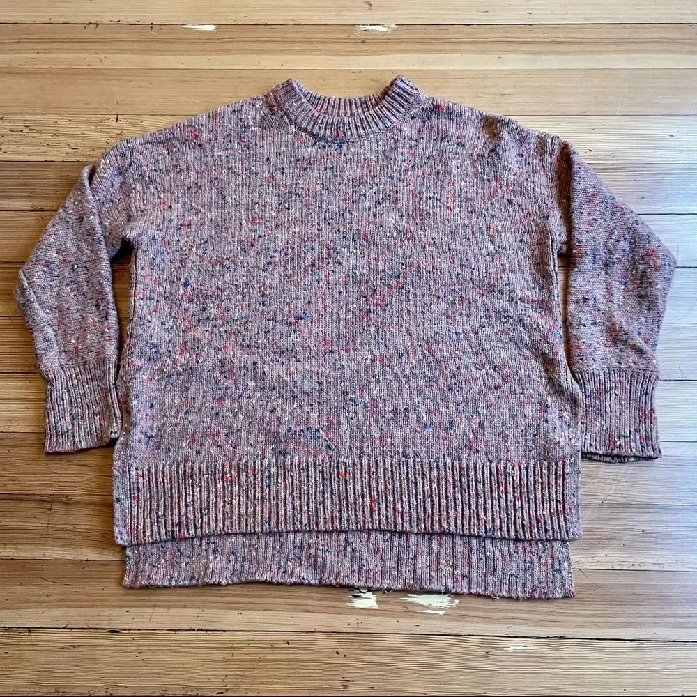 Lou & Grey multicolor speckled side slit sweater. Size M.