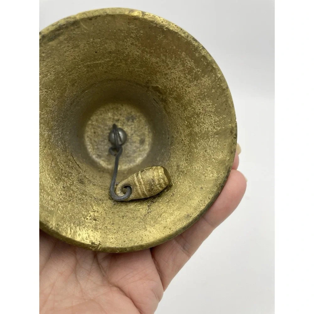 Vintage Brass Spanish Colonial Mission Metal‎ Handheld Bell Size Height 6