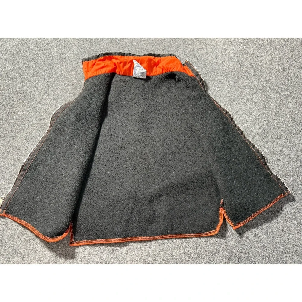 Vintage Y2K Bob The Builder Orange Construction Vest 5 Blue Fleece Interior Rare
