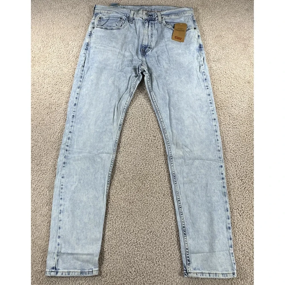 Levis 512 Slim Taper Jeans Mens 34x32 FIT 34x31 ACID Wash DISTRESSED VTG NWT