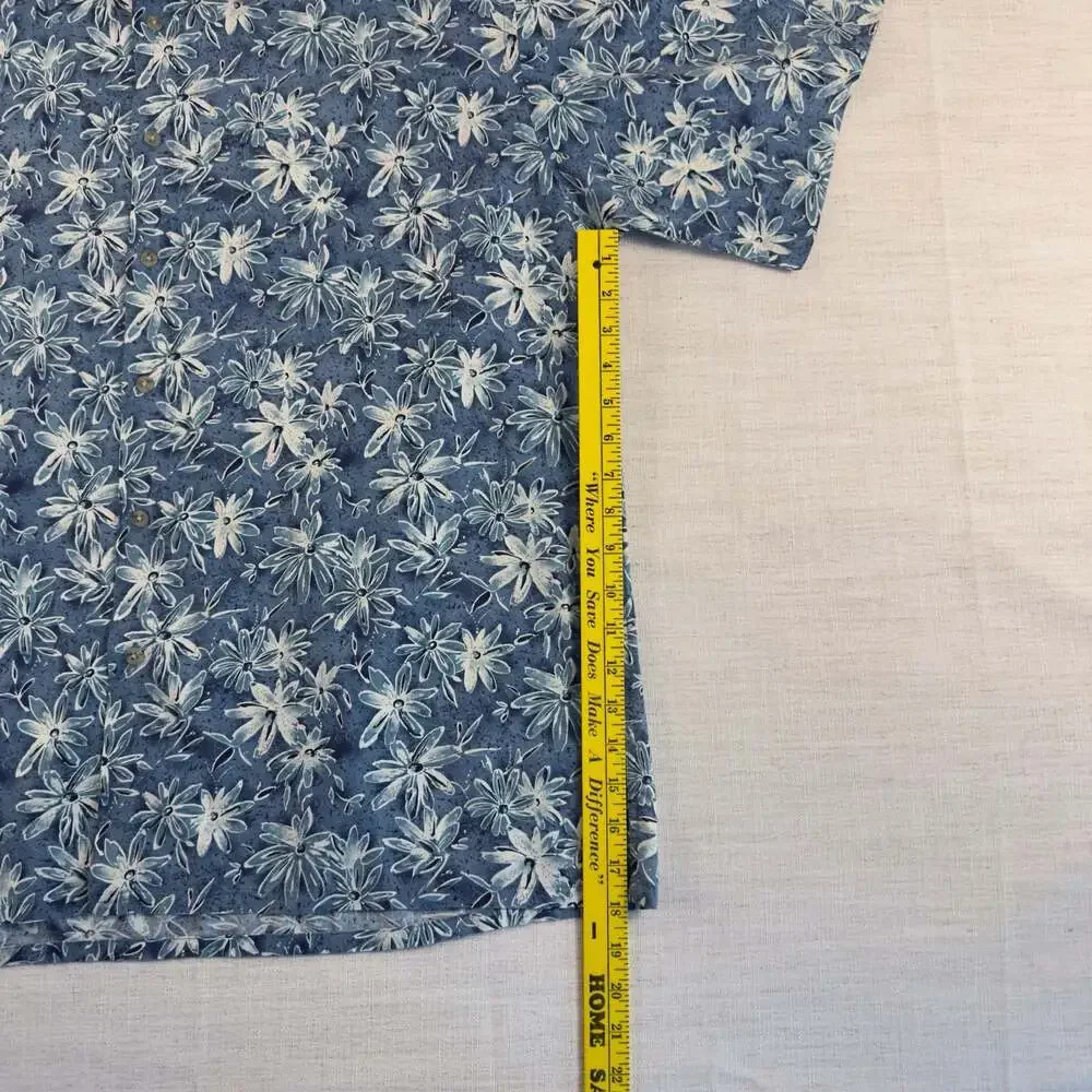 100% Cotton Campia Moda Floral Short Sleeve Button Down Shirt Size XL