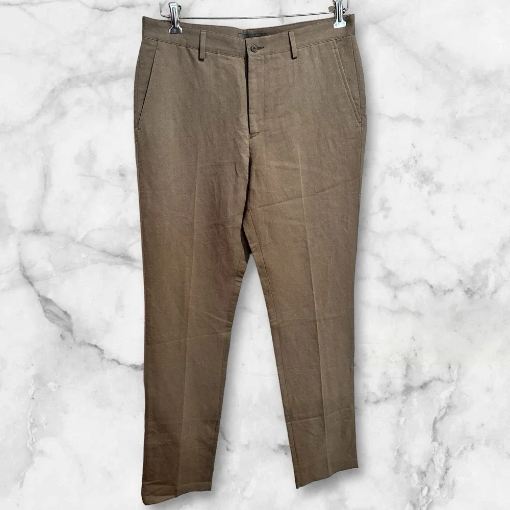 John‎ Varvatos Men's Linen Blend Chino Style Pants Sz 48 34x38 Not Hemmed
